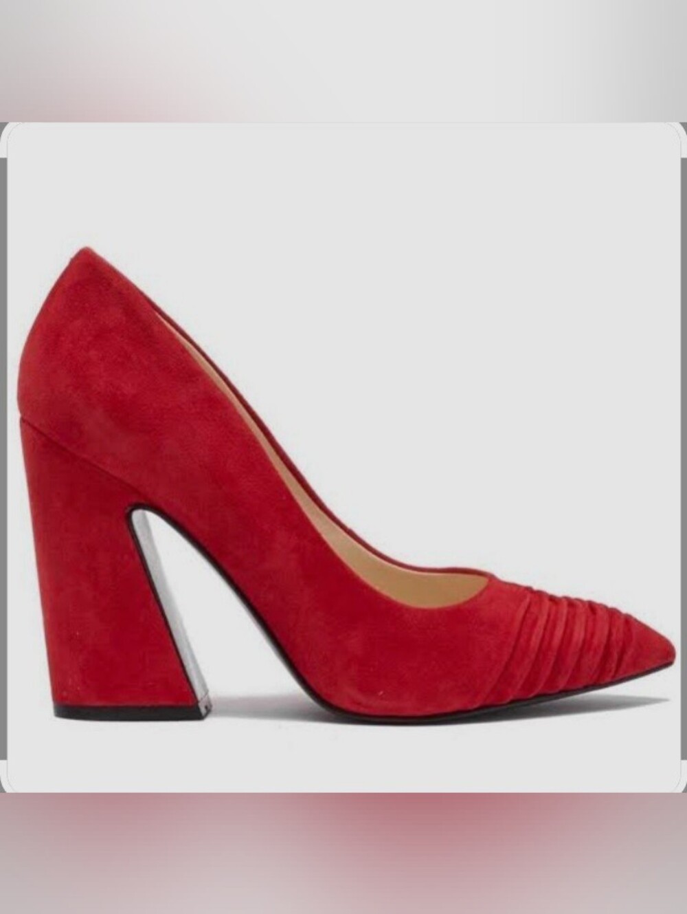 Nine West Red Suede Pointed Toe Heels Women’s Size 9 - Picture 6 of 6